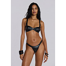 Black Hydra Micro Bikini Bottoms with Buckle Detail