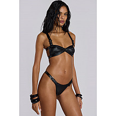 Black Hydra Bikini Top with Buckle Detail