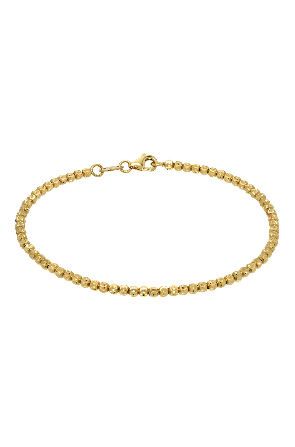14k Gold Diamond Cut Bead Bracelet