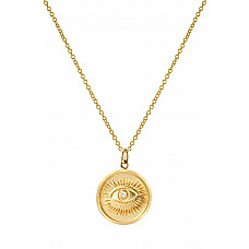 14k Gold Diamond Eye Medallion Necklace