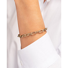 14k Gold Large Open Link Chain Bracelet