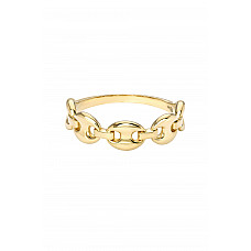 14k Gold Oval Link Chain Ring