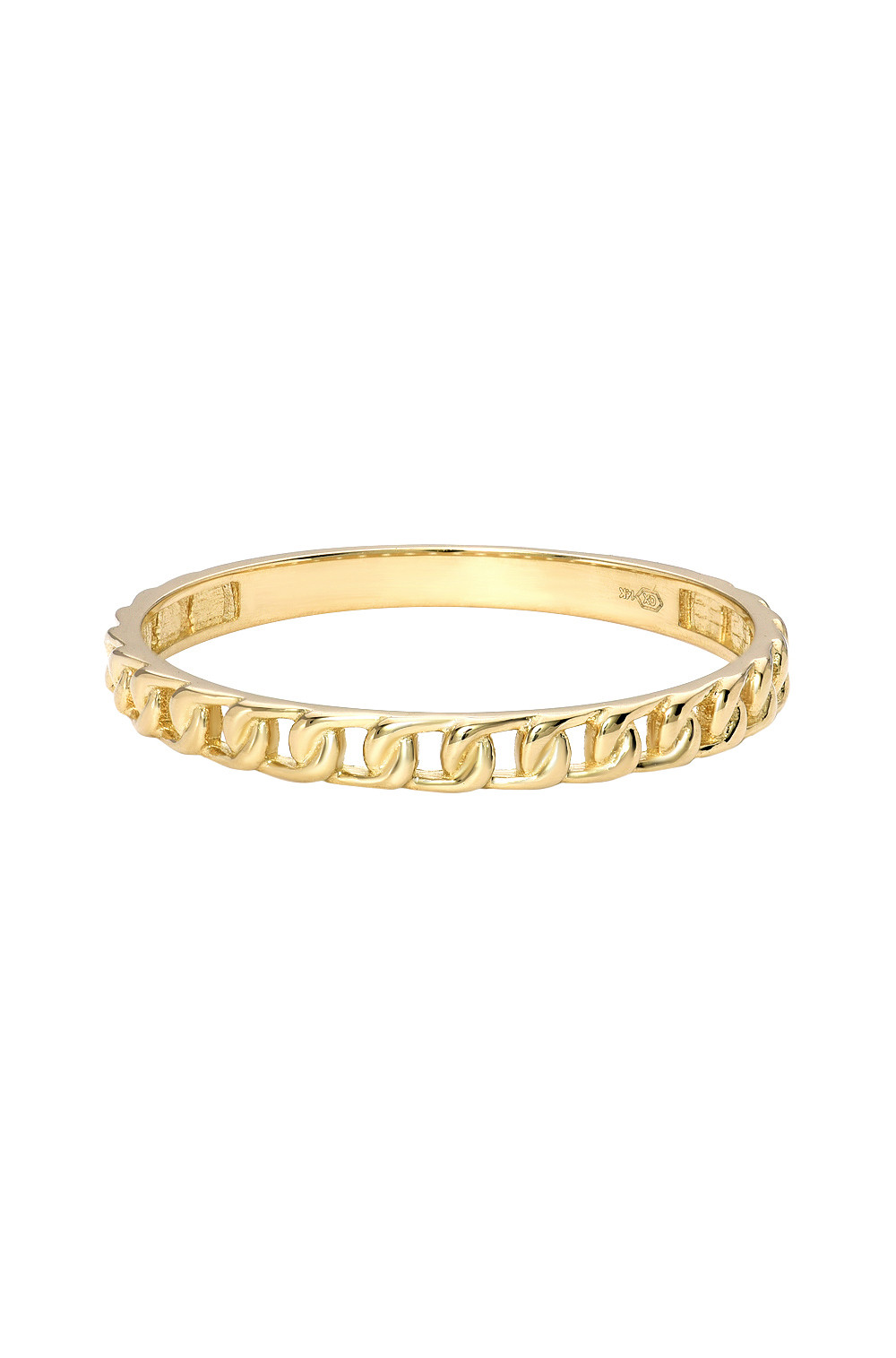 14k Gold Thin Solid Cuban Link Ring
