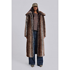 Agyness Brown Faux Fur Coat