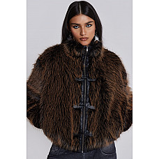 Brown Mendoza Faux Fur Jacket