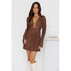 Besties Meet Mini Dress Brown 