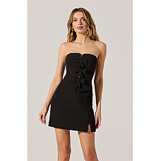 Strapless Layered Bow Mini Dress