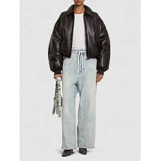 Acne Studios Faux Leather Puffer Bomber Jacket