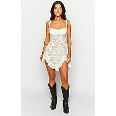 All Mine White Lace Mini Dress