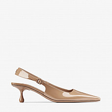 Amel 50 Biscuit Patent Leather Sling Back Pumps