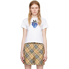 BURBERRY White Crystal Strawberry T-Shirt