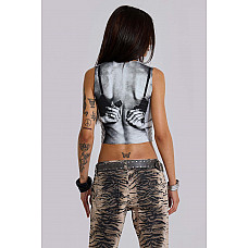 Back Bra Illusion Print Tank