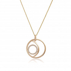 Balanced Circles Diamond Necklace 14K