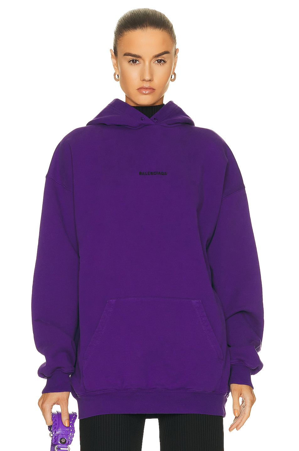 Balenciaga Medium Fit Hoodie in Purple