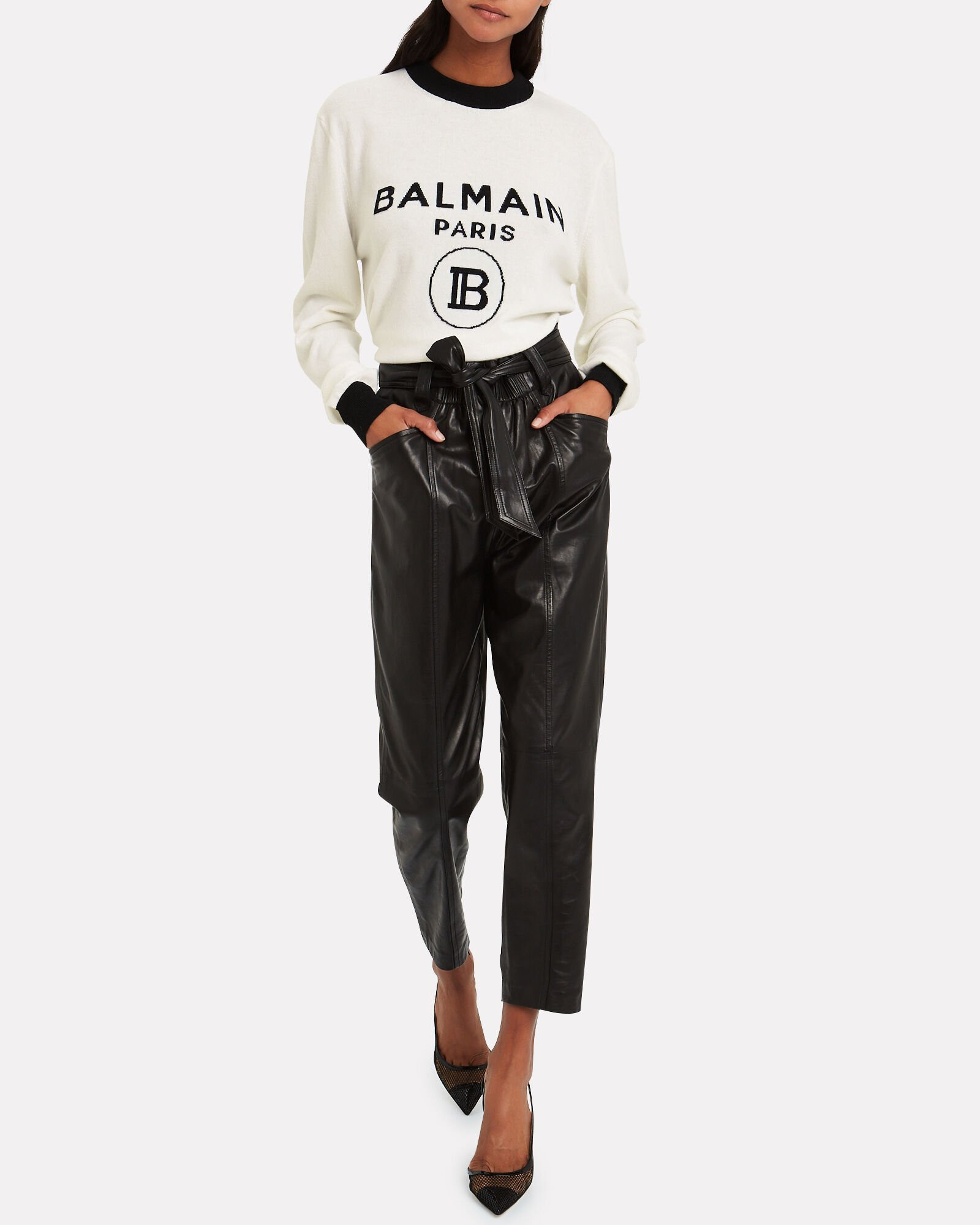 Balmain  Wool & Cashmere Logo Sweater
