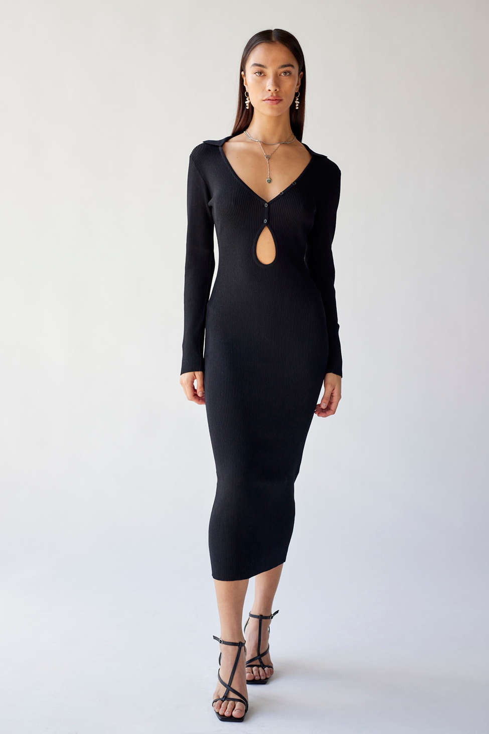 Bardot Rosario Knit Cutout Midi Dress