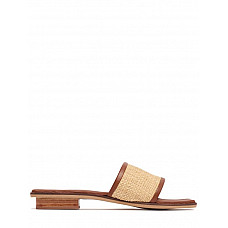 Bembien 10mm Ona leather & raffia slides