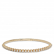 Bezel Set Diamond Bangle, 14K Yellow Gold