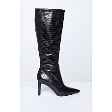 Billini Laurie Heeled Boot Black Croc