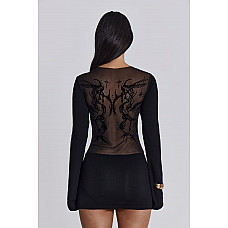 Black Wings Mesh Dress