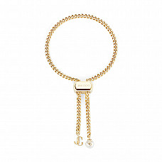 Bon Bon Bracelet Gold-Finish Metal Bracelet with Pearl and JC Charm