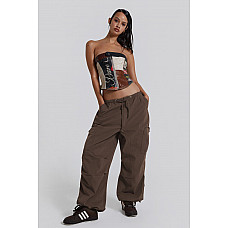 Brown Parachute Cargo Pants