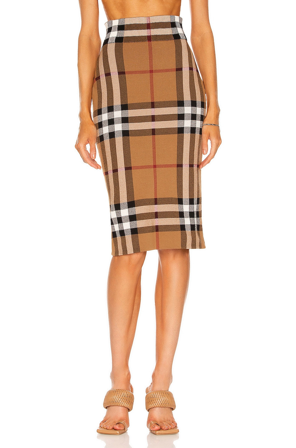 Burberry Kammie Check Skirt in Brown