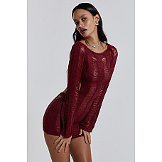 Burgundy Umbra Mini Dress