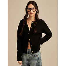 Cloudsoft Crew Neck Cardigan Black