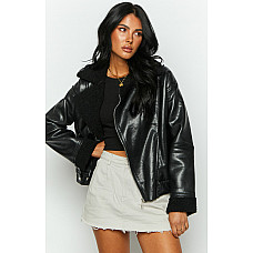 Caprani Black PU Shearling Jacket