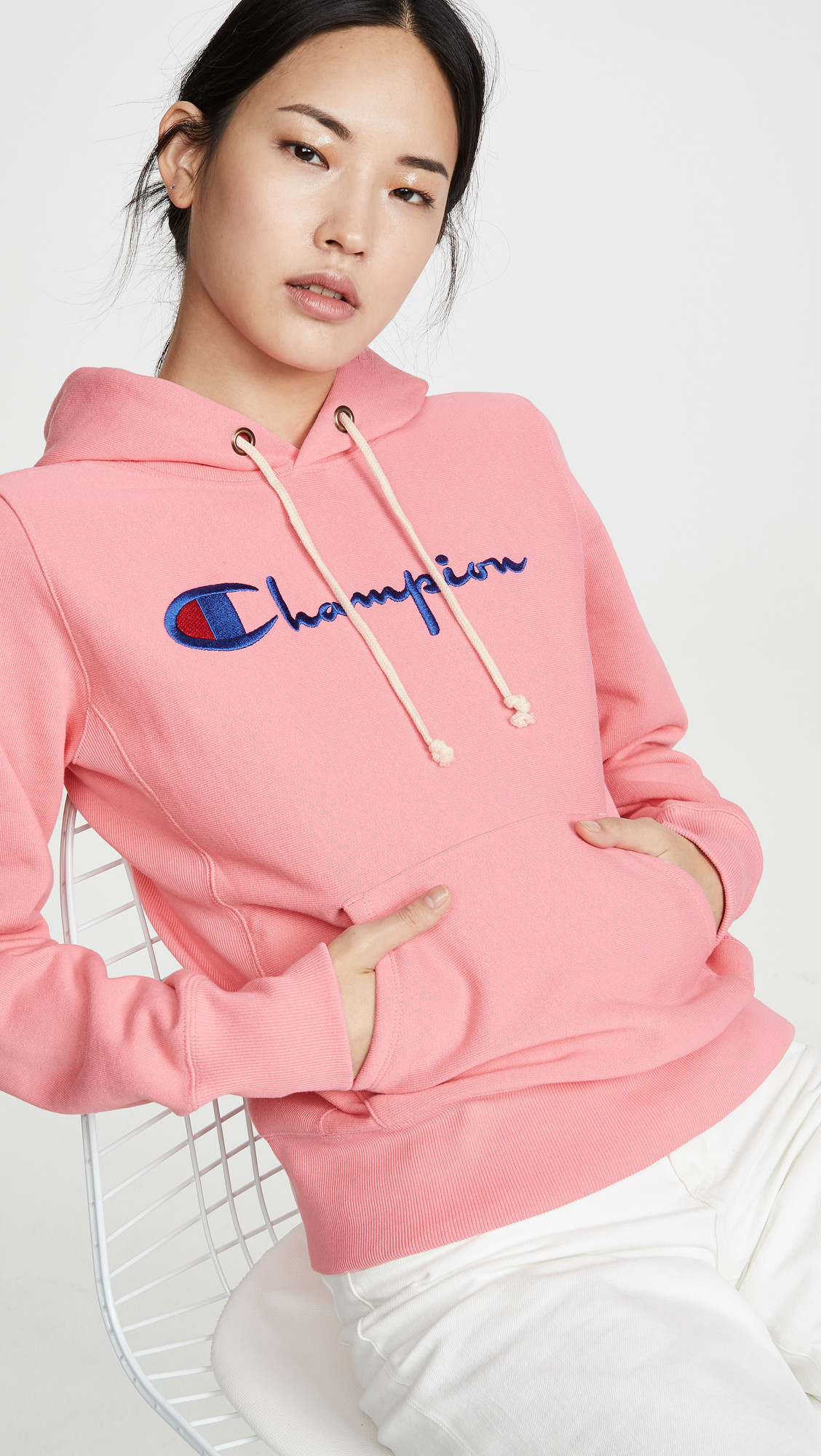 Champion Premium Reverse Weave Big Script Hooded Sweatshirt