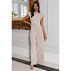 Cherished Moment Jumpsuit Beige 