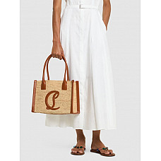 Christian Louboutin Small By My Side raffia tote bag