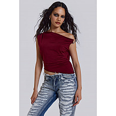 Dare To Drape Top In Red Wine