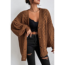 Desert Sunset Cable Knit Buttoned Cardigan