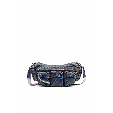 Diesel Travel 3000-Multipocket bag in treated denim