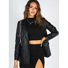 Ellen Faux Leather Blazer 