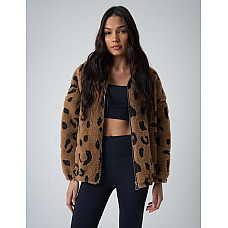 Zip Up Fleece Jacket Leopard