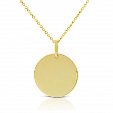 Engravable Disc Necklace 14K