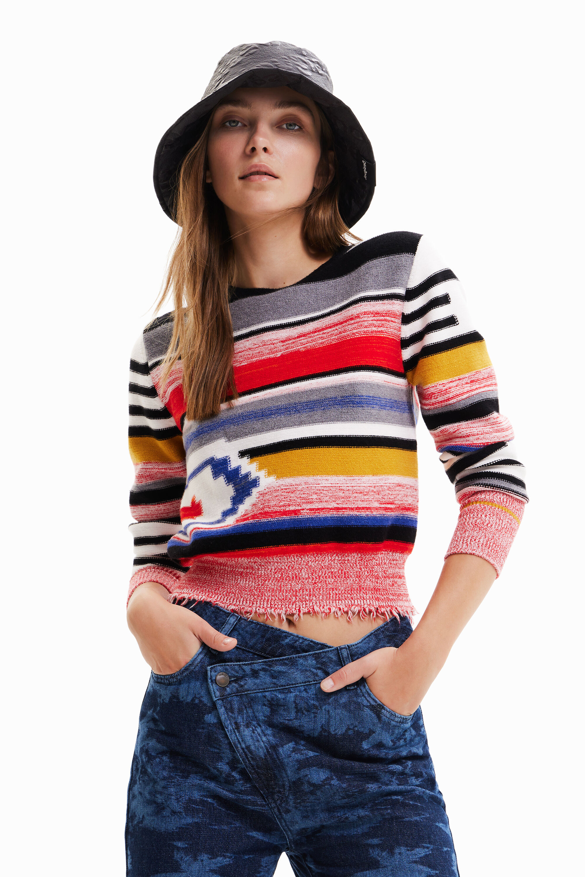 Ethnic striped jumper