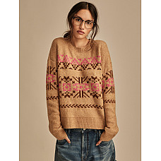 Fair Isle Crew Neck In Camel