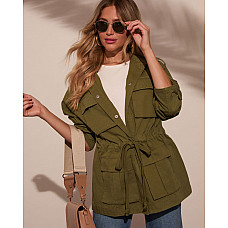 Stay Ready Cinched Waist Utility Jacket