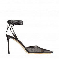 Farley 95 Black Nappa Leather and Mesh Pumps