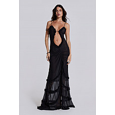 Fatale Maxi Dress in Midnight Black