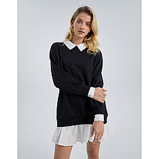 Faux Sweater Shirt Dress