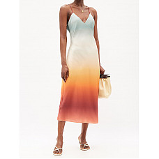 Fe Noel Bella Spice gradient-satin slip dress