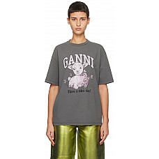 Ganni Gray Future Lamb T-Shirt