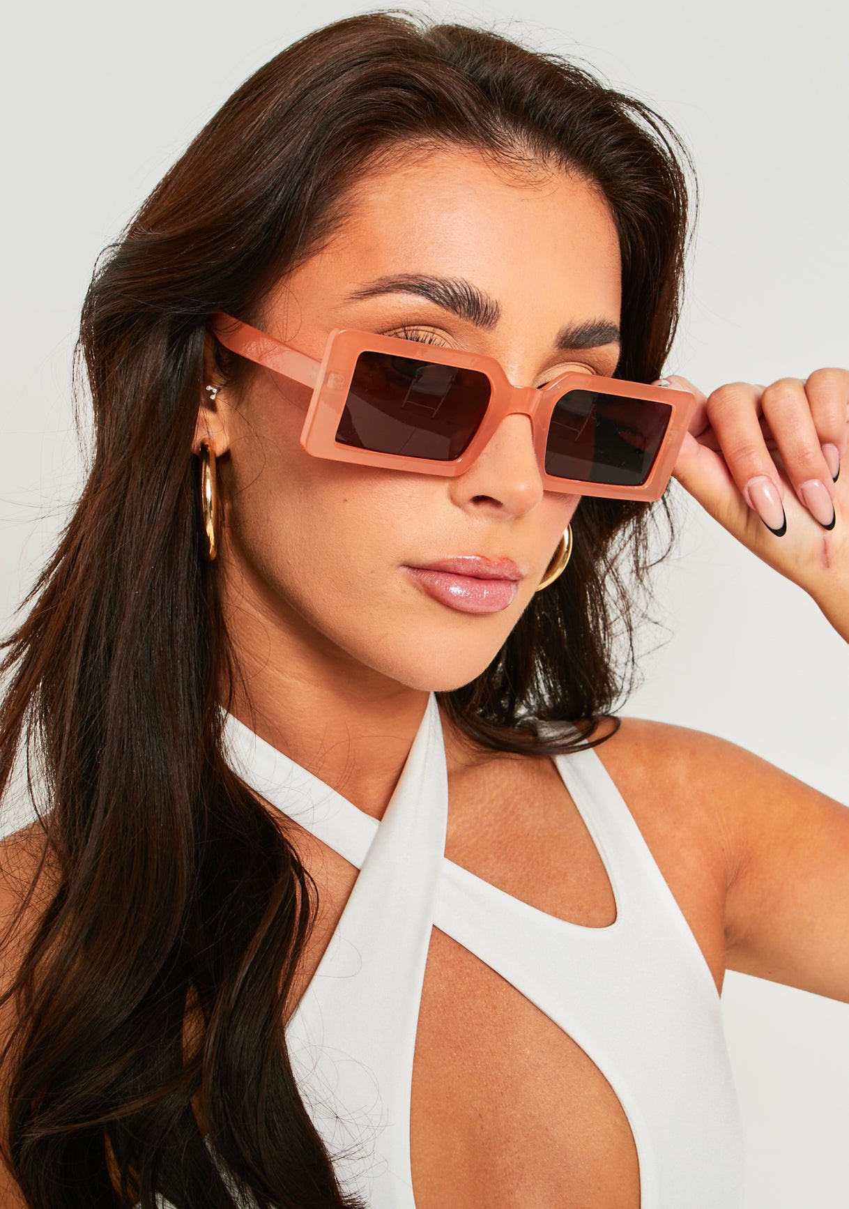 Gigi Terracotta Square Frame Sunglasses