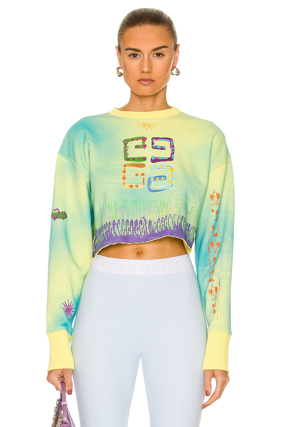 Givenchy Cropped Sweatshirt in Green