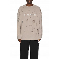 Givenchy Oversized Hole Sweater in Taupe